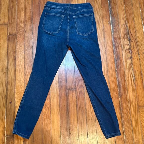 Free People Jeans Skinny Curvy High Rise Dark Blue Wash Size 30 27x27 - Picture 5 of 9